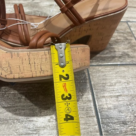 Universal Thread Women's Brown Bohemian Boho Cork Wedge 4 In Heels. Size 8.5 - Picture 6 of 8